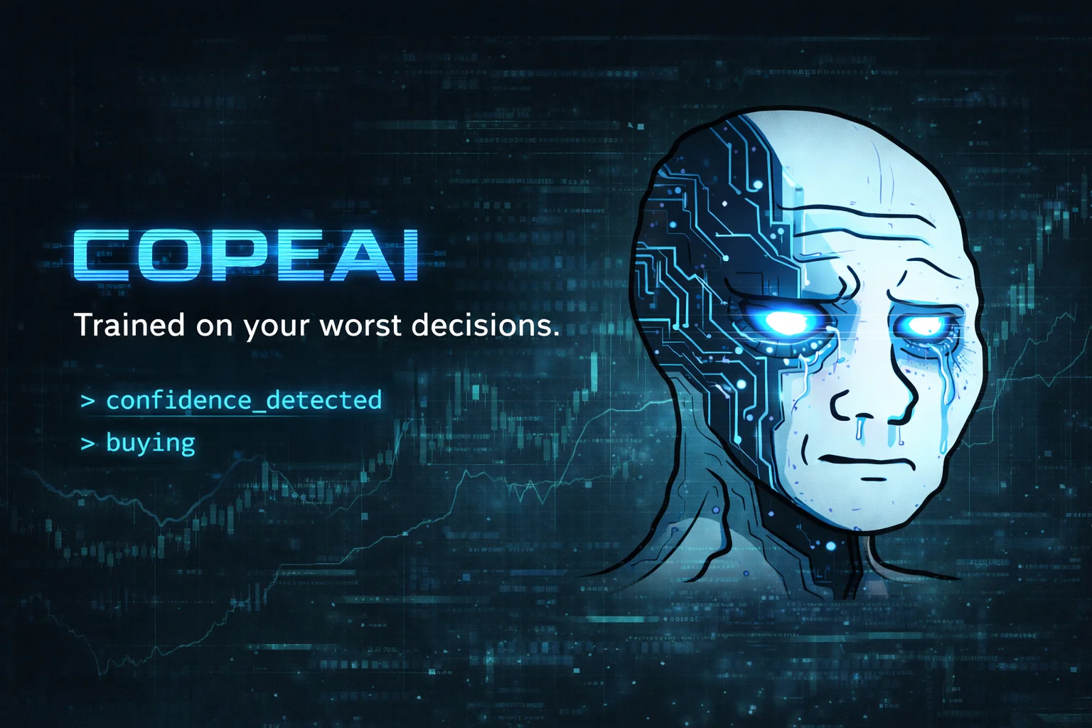 COPEAI AI-themed Solana memecoin mascot