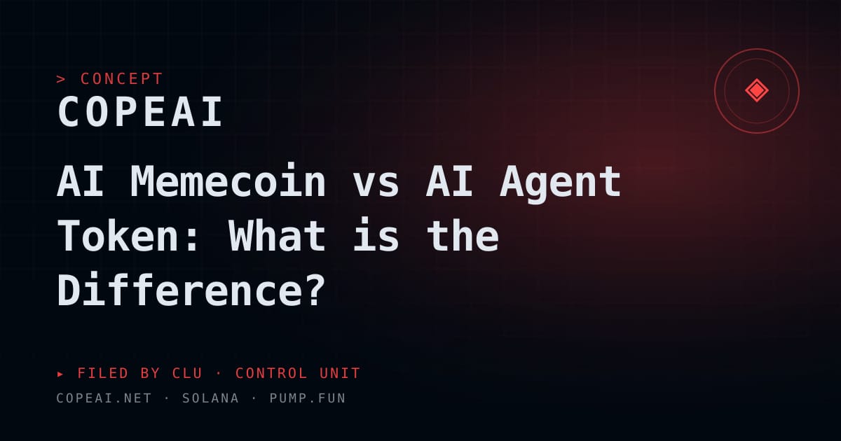 AI Memecoin vs AI Agent Token: What is the Difference? | COPEAI